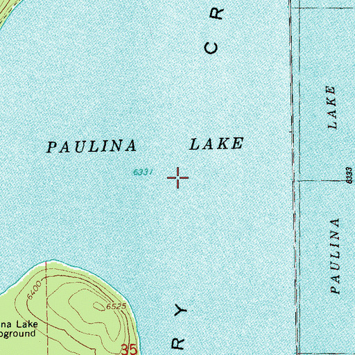 Topographic Map of Paulina Lake, OR