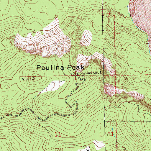 Topographic Map of Paulina Peak, OR