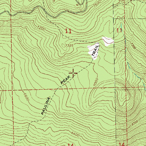 Topographic Map of Paulina Peak Trail, OR