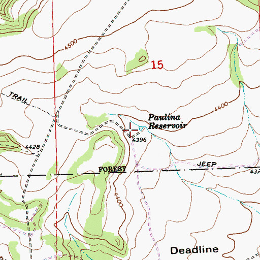 Topographic Map of Paulina Reservoir, OR