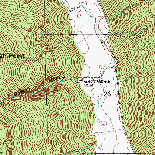 Topographic Map of Boston Hollow, AL