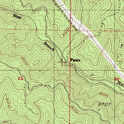 Topographic Map of Pawn, OR