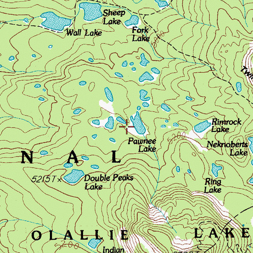 Topographic Map of Pawnee Lake, OR