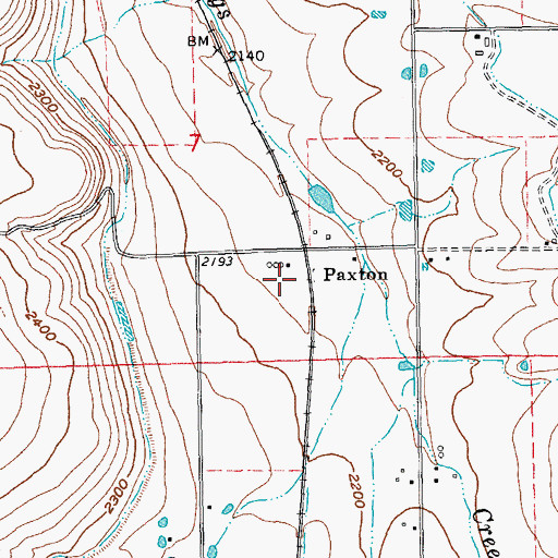 Topographic Map of Paxton, OR