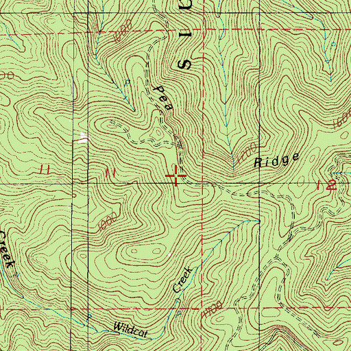 Topographic Map of Pea Ridge, OR