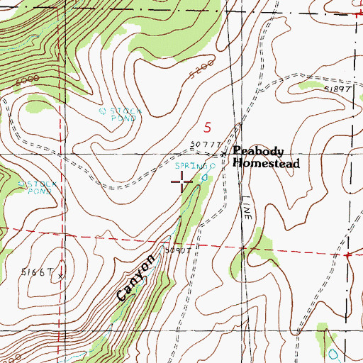 Topographic Map of Peabody Homestead, OR