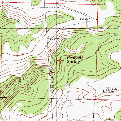 Topographic Map of Peabody Spring, OR