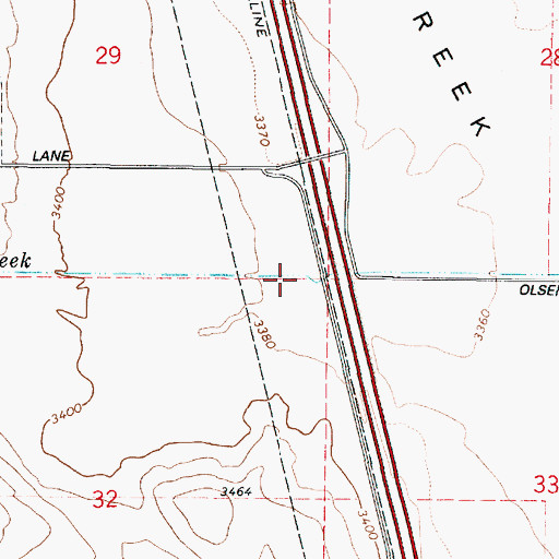 Topographic Map of Peach Creek, OR