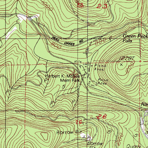 Topographic Map of Peak Creek, OR