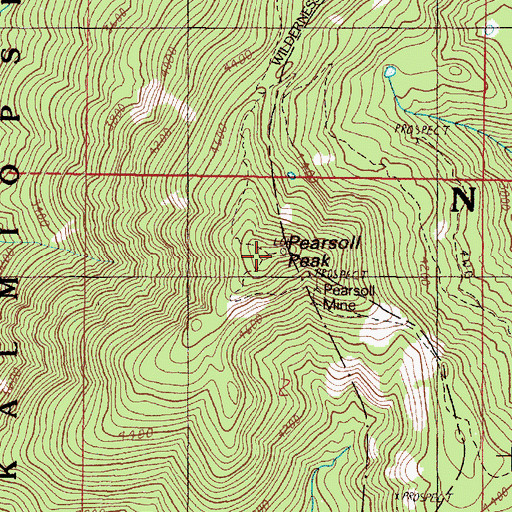 Topographic Map of Pearsoll Peak, OR