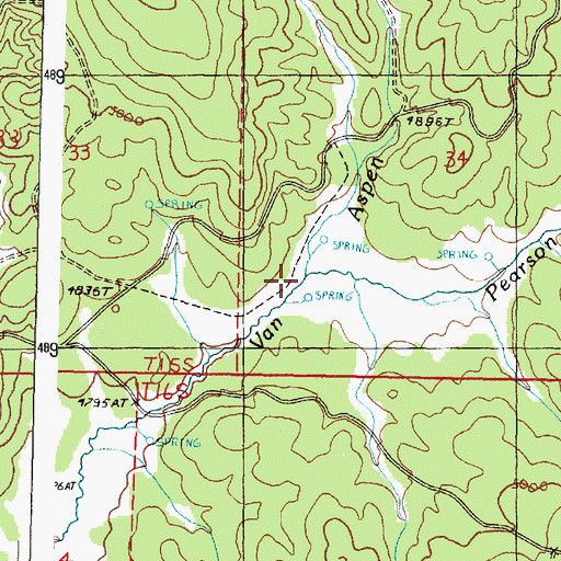 Topographic Map of Pearson Creek, OR