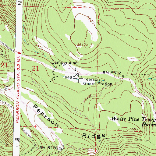 Topographic Map of Pearson Guard Station, OR