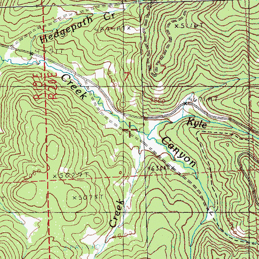 Topographic Map of Peaslee Creek, OR