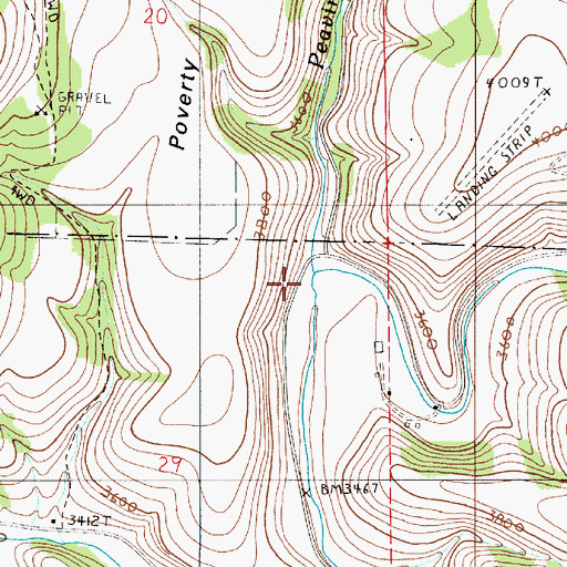 Topographic Map of Peavine Creek, OR