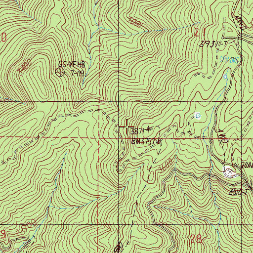 Topographic Map of Peavine Lookout, OR