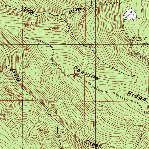 Topographic Map of Peavine Ridge, OR