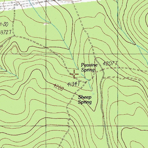 Topographic Map of Peavine Spring, OR