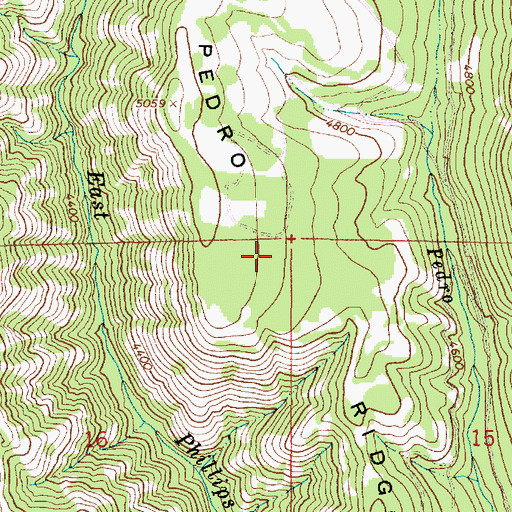 Topographic Map of Pedro Ridge, OR