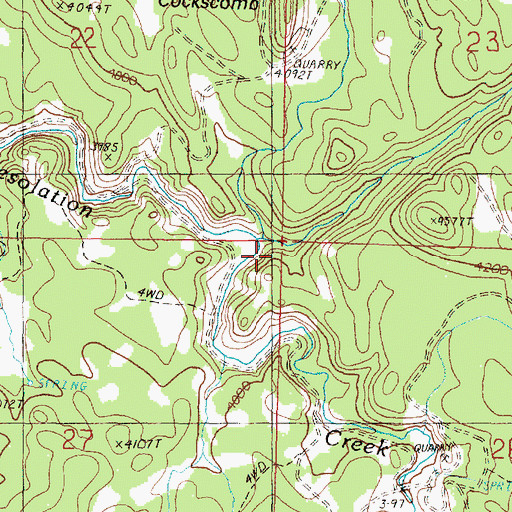 Topographic Map of Peep Creek, OR