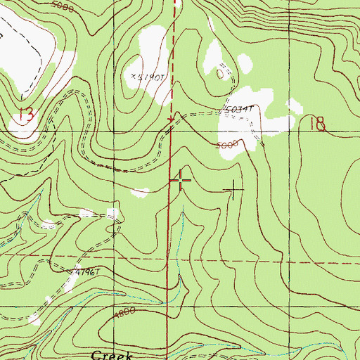 Topographic Map of Peep Creek Camp (historical), OR