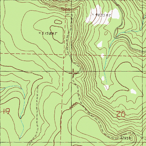 Topographic Map of Peep Creek Trail (historical), OR
