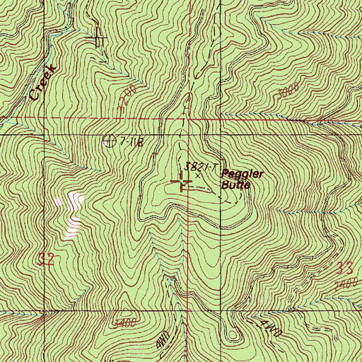 Topographic Map of Peggler Butte, OR