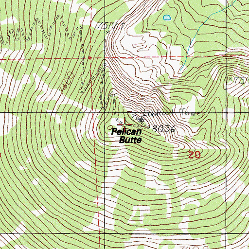 Topographic Map of Pelican Butte, OR