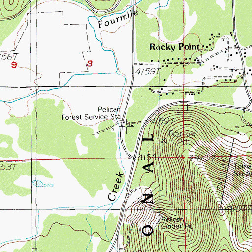 Topographic Map of Pelican Guard Station, OR