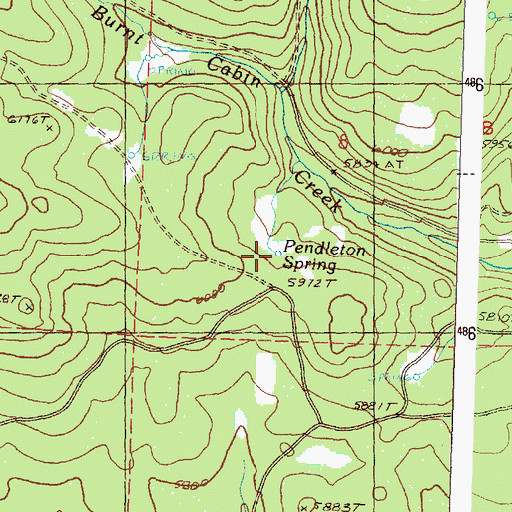 Topographic Map of Pendleton Spring, OR