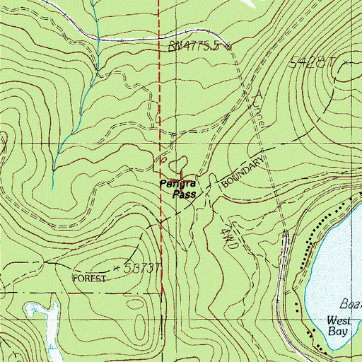 Topographic Map of Pengra Pass, OR