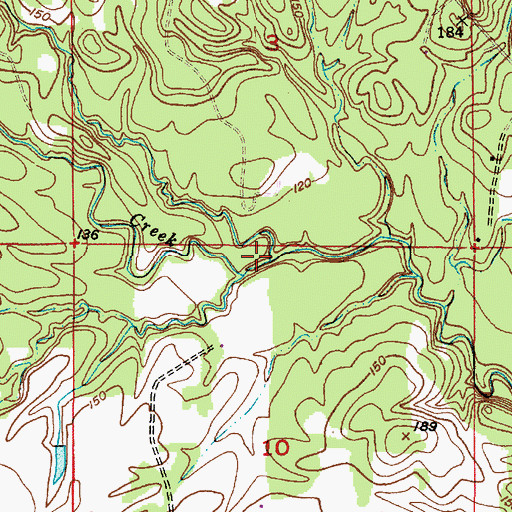 Topographic Map of Bottom Creek, AL