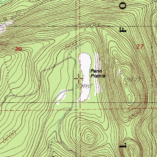 Topographic Map of Penn Prairie, OR