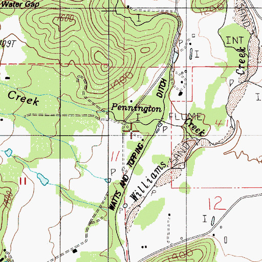 Topographic Map of Pennington Creek, OR