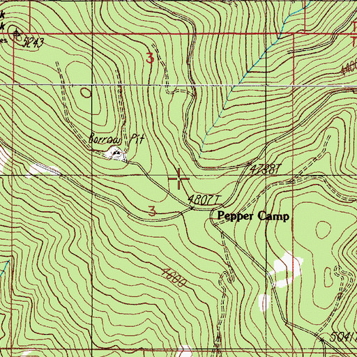 Topographic Map of Pepper Camp, OR