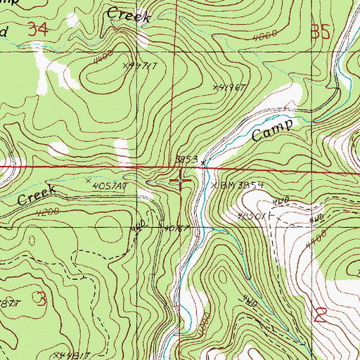 Topographic Map of Pepper Creek, OR