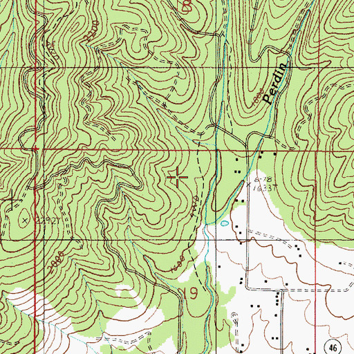 Topographic Map of Perdin Creek, OR