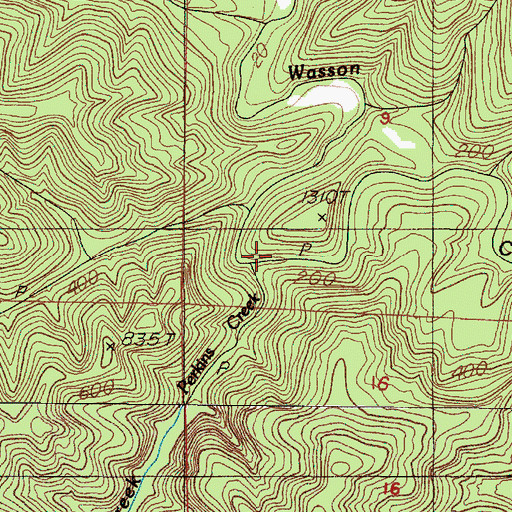 Topographic Map of Perkins Creek, OR