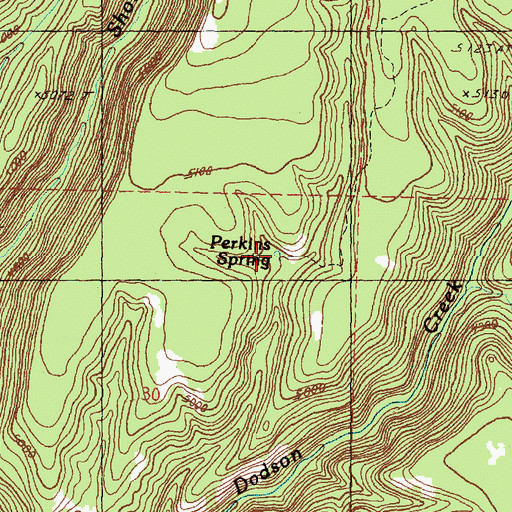 Topographic Map of Perkins Spring, OR