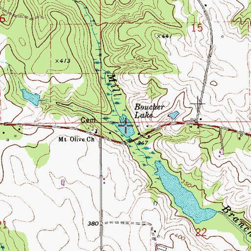 Topographic Map of Boucher Lake, AL