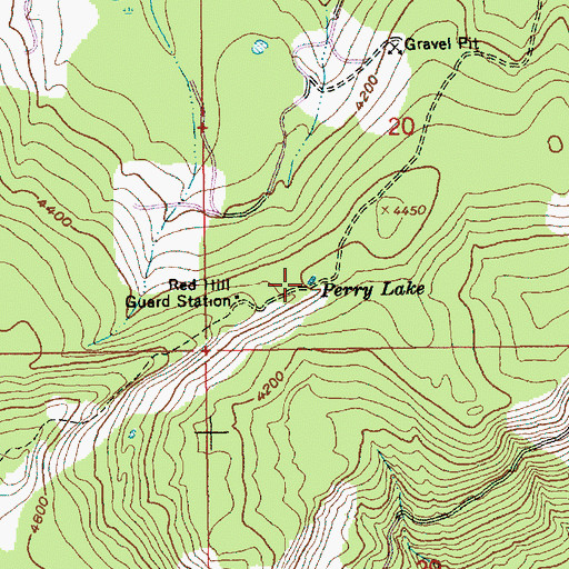 Topographic Map of Perry Lake, OR
