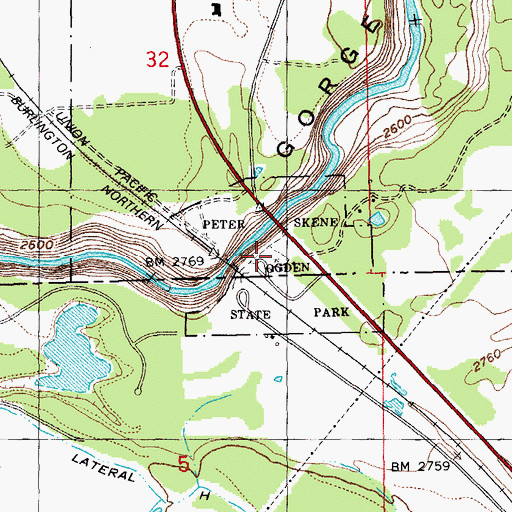Topographic Map of Peter Skene Ogden State Park, OR