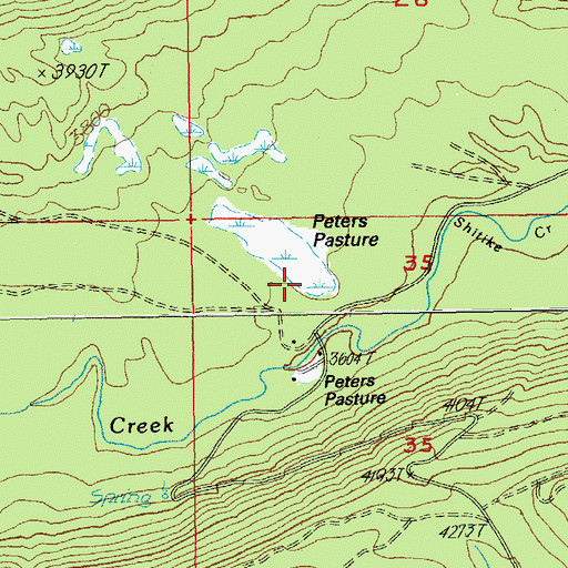 Topographic Map of Peters Pasture, OR