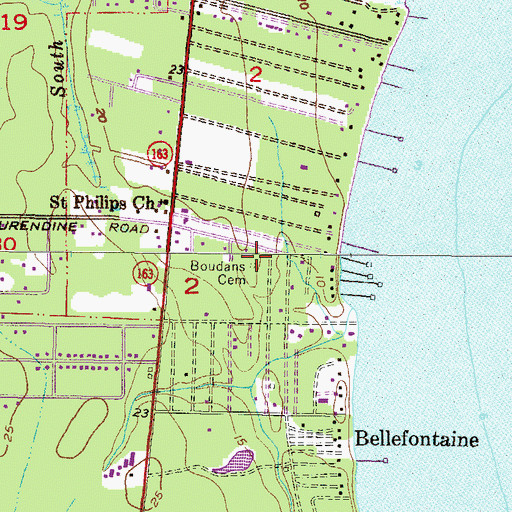 Topographic Map of Boudans Cemetery, AL