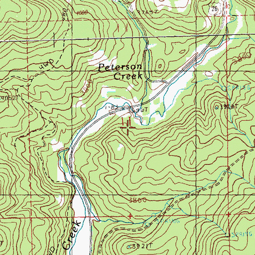 Topographic Map of Peterson Creek, OR