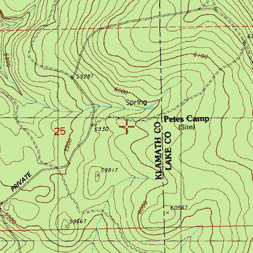 Topographic Map of Petes Camp, OR