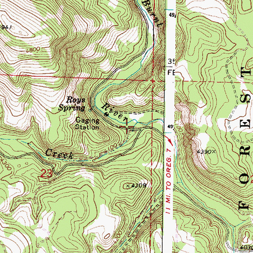 Topographic Map of Petticoat Creek, OR