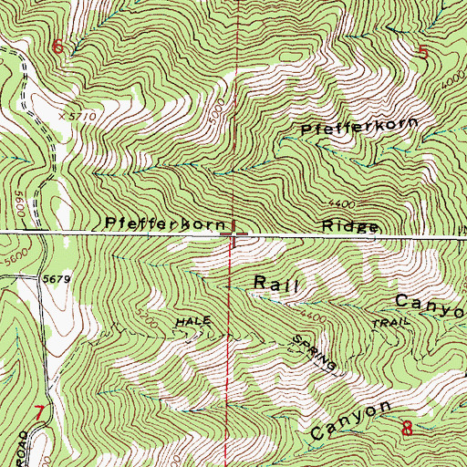 Topographic Map of Pfefferkorn Ridge, OR