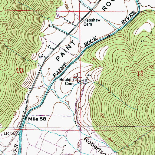 Topographic Map of Bouldin Cemetery, AL