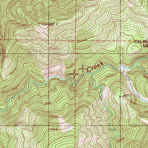 Topographic Map of Phillips Creek, OR