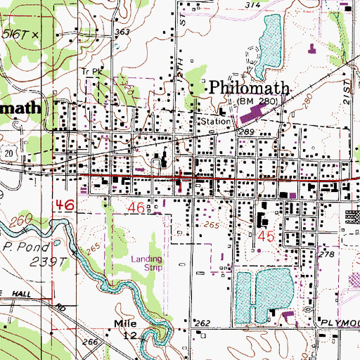 Topographic Map of Philomath, OR